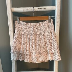 Le Lis Pink Floral Mini Skirt